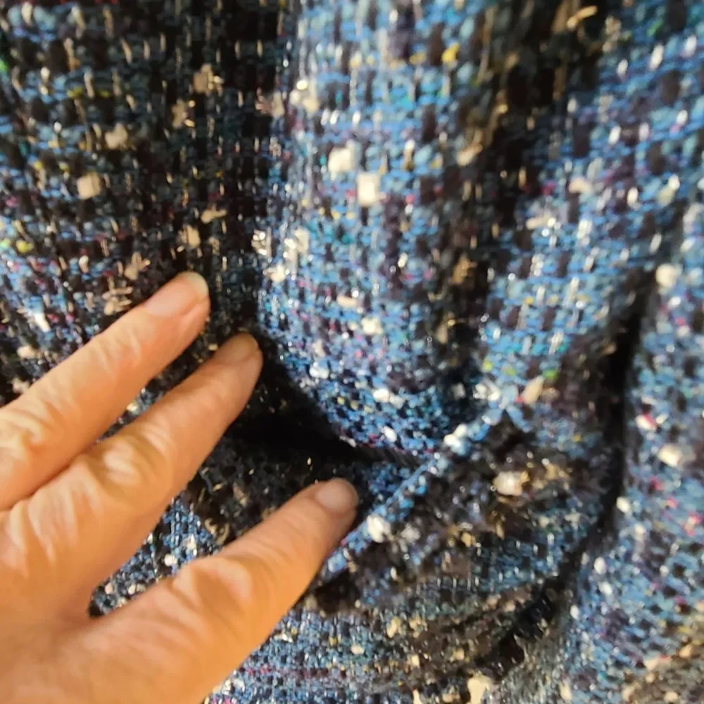 Tory Burch Blue Tweed Cropped Jacket Size 2